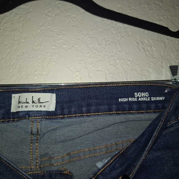 Nicole Miller Soho High Rise Ankle Skinny Distressed Jeans Size 16 - Picture 5 of 10
